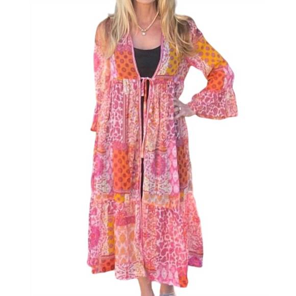 NEW UMGEE lurex metallic kimono in pink mix - Picture 1 of 3